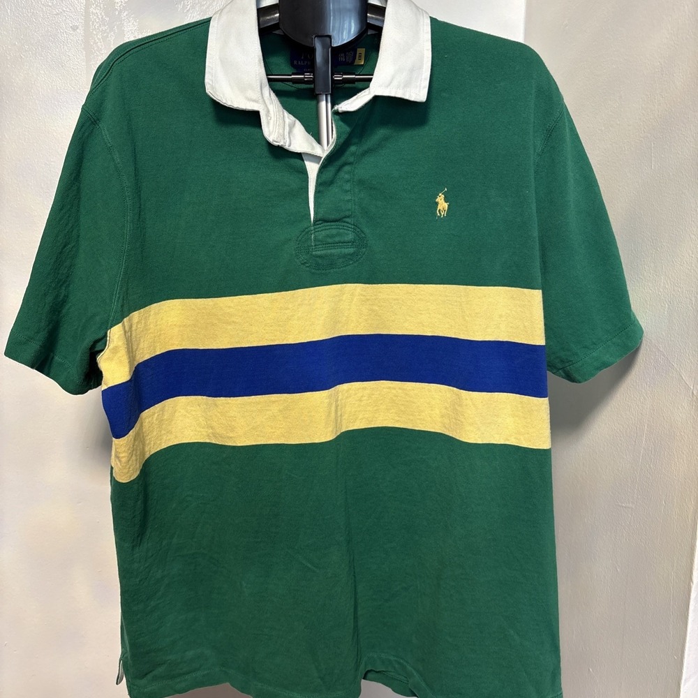 Polo Ralph Lauren Soft Cotton Multi Bold Striped Color Block Polo Shirt 2XL TTG